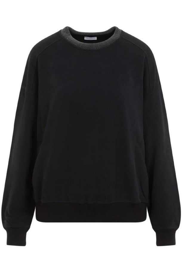 BRUNELLO CUCINELLI - 긴팔티셔츠 - 브루넬로 쿠치넬리 여성 맨투맨 후드 COTTON CREWNECK SWEATSHIRT NB30