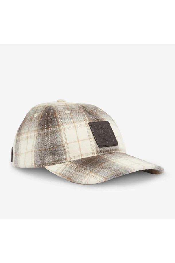 LOEWE - 모자 - 로에베 남성 모자 Loewe Patch Tartan Check Cap NB25