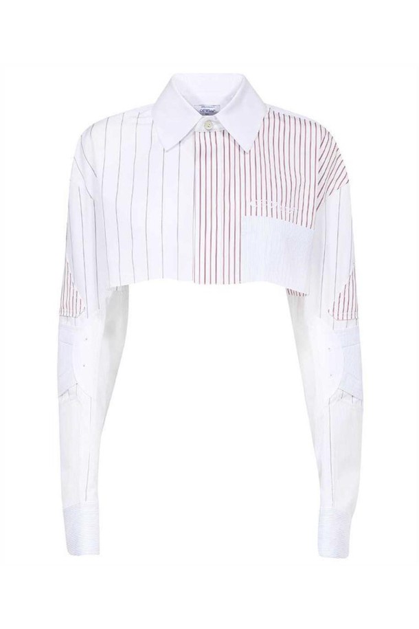 OFF-WHITE - 블라우스/셔츠 - 오프화이트 여성 셔츠 블라우스 Off White OWGE004S23FAB001 MOTORCYCLE POPEL Shirt   White NB24