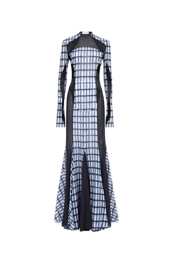 OFF-WHITE - 원피스 - 오프화이트 여성 원피스 Off White OWDB480F23FAB001 LONG Dress   Blue NB24