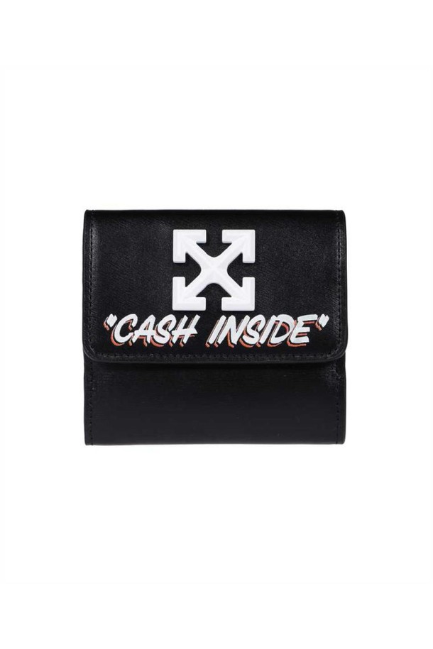 OFF-WHITE - 중/반지갑 - 오프화이트 여성 지갑 Off White OWNC055F22LEA001 JITNEY FRENCH Wallet   Black NB24