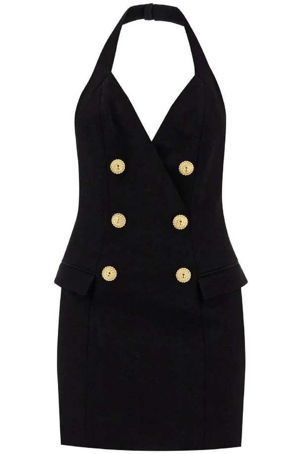 BALMAIN - 원피스 - 발망 여성 원피스 halter neck mini dress with buttons NB02