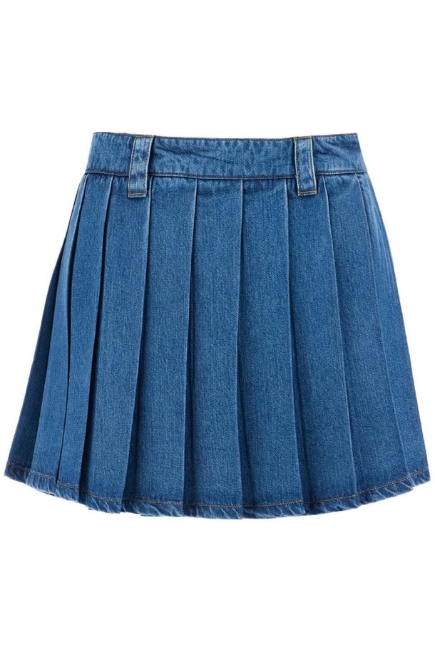 MIU MIU - 스커트/팬츠 - 미우미우 여성 스커트 lightweight denim pleated mini skirt NB02