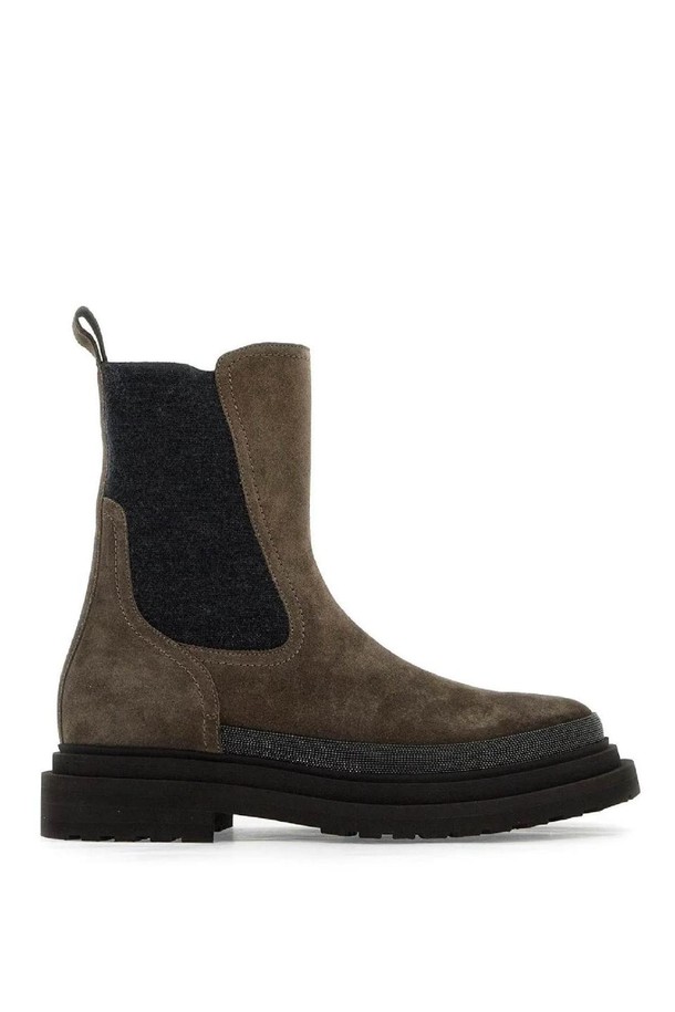 BRUNELLO CUCINELLI - 부츠/워커 - 브루넬로 쿠치넬리 여성 부츠 chelsea suede ankle boots with precious contour NB02