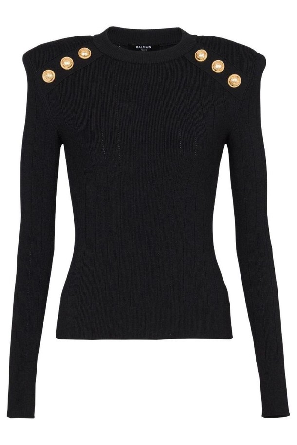 BALMAIN - 스웨터 - 발망 여성 니트 스웨터 BUTTONED KNITTED PULLOVER NB30