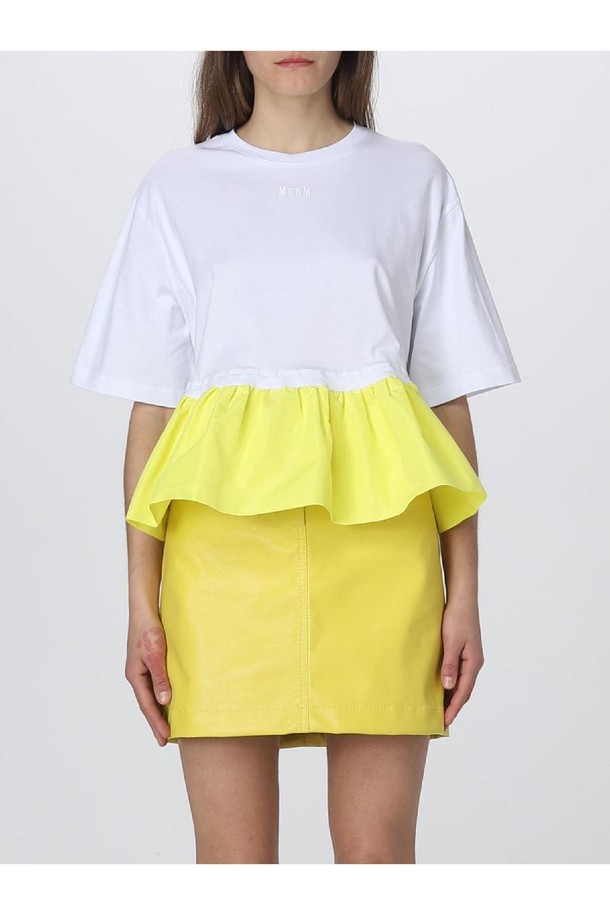 MSGM - 반소매 티셔츠 - 엠에스지엠 여성 티셔츠 Msgm t shirt in cotton and taffeta NB03