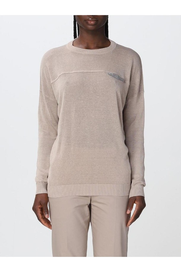 BRUNELLO CUCINELLI - 스웨터 - 브루넬로 쿠치넬리 여성 스웨터 Brunello cucinelli sweater in linen blend NB03