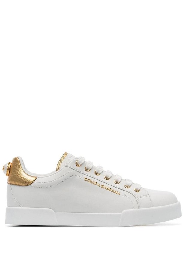 DOLCE & GABBANA - 스니커즈 - 돌체앤가바나 여성 스니커즈 PORTOFINO LEATHER SNEAKERS NB30