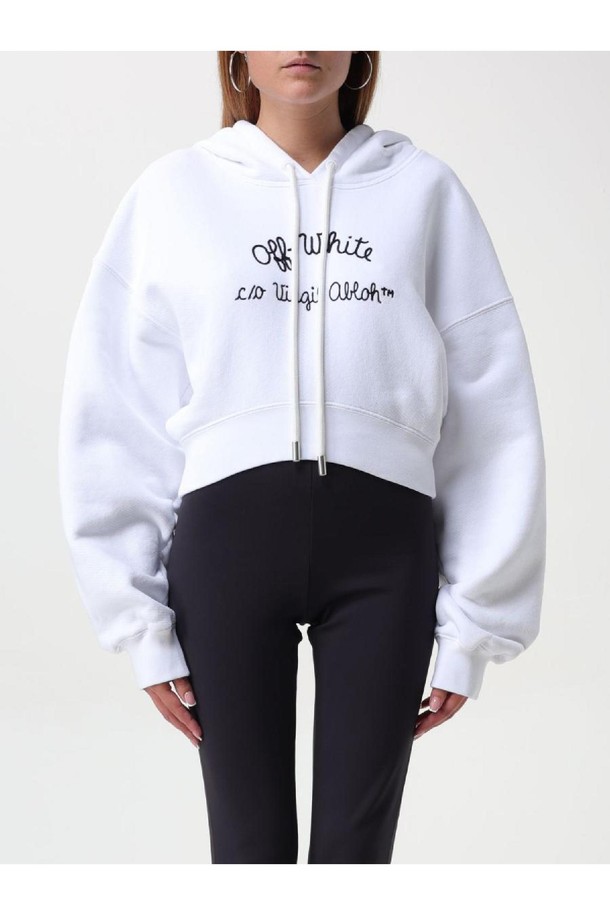 OFF-WHITE - 스웨터 - 오프화이트 여성 맨투맨 후드 Womans Sweatshirt Off white NB03