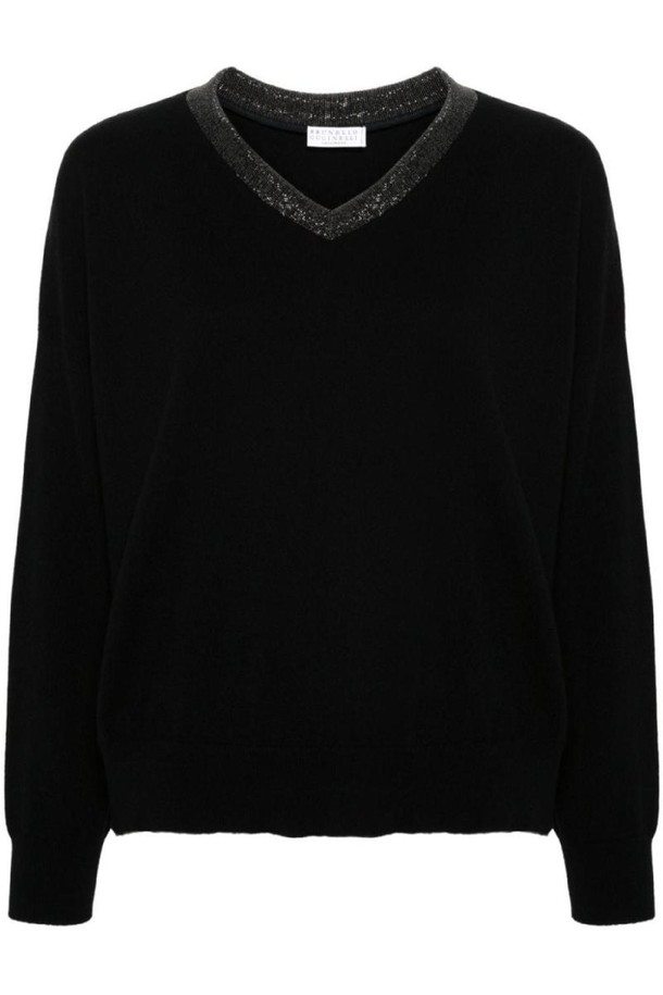 BRUNELLO CUCINELLI - 스웨터 - 브루넬로 쿠치넬리 여성 스웨터 CASHMERE V NECKED SWEATER NB30