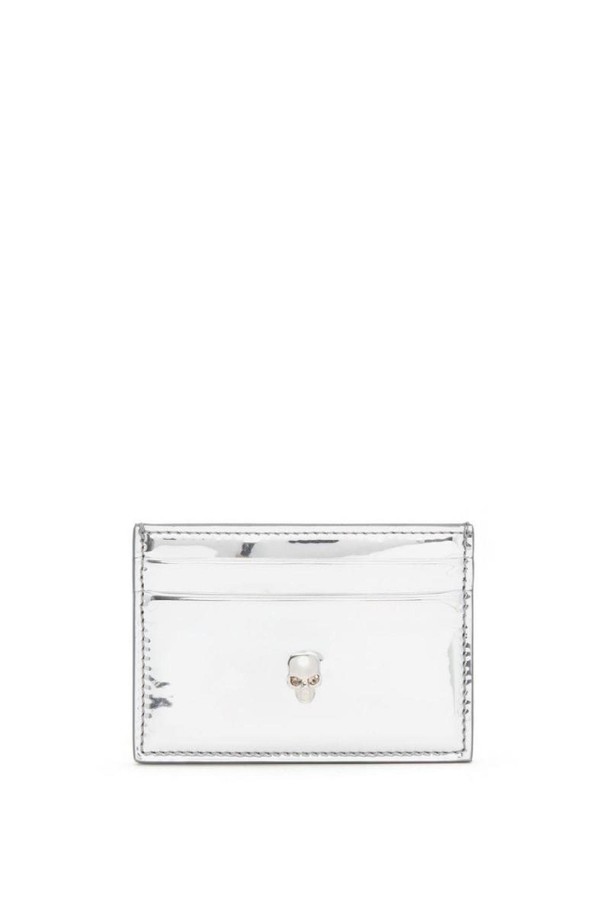 Alexander McQueen - 반지갑 - 알렉산더 맥퀸 여성 카드지갑 SKULL METALLIC LEATHER CREDIT CARD CASE NB30