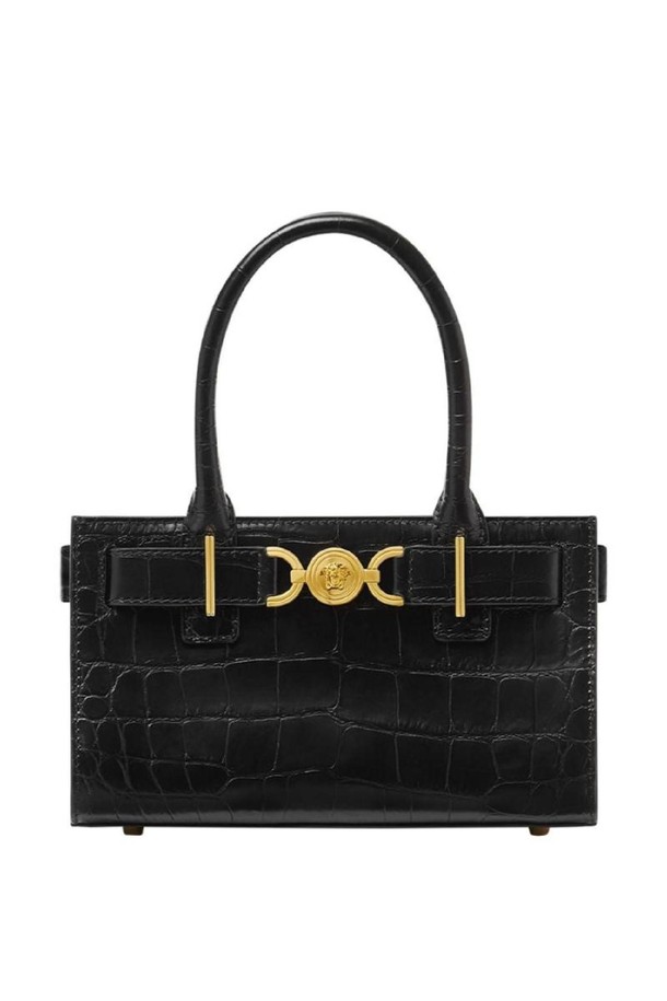 VERSACE - 숄더백 - 베르사체 여성 숄더백 MEDUSA 95 SMALL CROCO EMBOSSED LEATHER TOTE BAG NB30