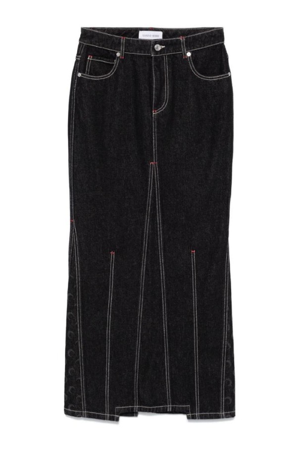 MARINE SERRE - 미디스커트 - 마린세르 여성 스커트 MOON DENIM LONG SKIRT NB30