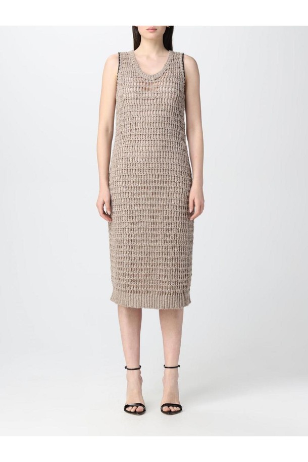 BRUNELLO CUCINELLI - 긴소매 원피스 - 브루넬로 쿠치넬리 여성 원피스 Brunello cucinelli dress in fabric NB03