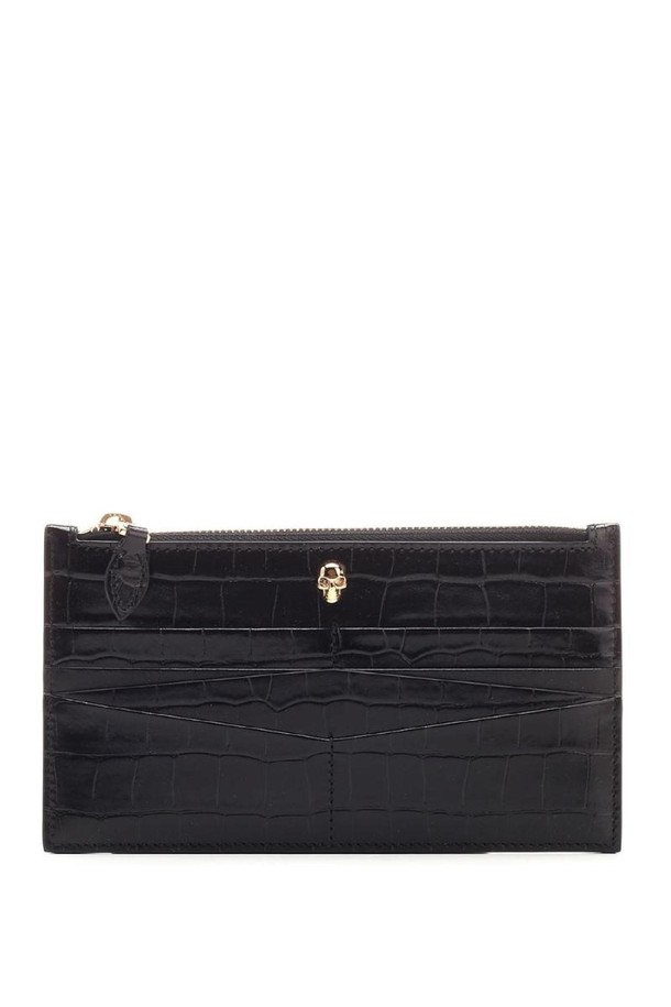 Alexander McQueen - 반지갑 - 알렉산더 맥퀸 여성 지갑 zip wallet in crocodile effect leather NB19