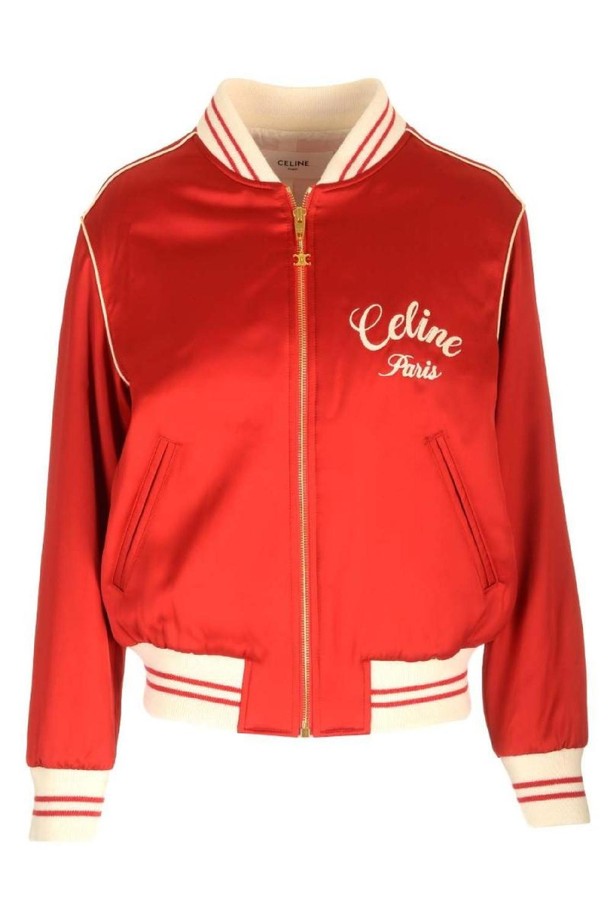 CELINE - 자켓 - 셀린느 여성 자켓 TEDDY SOUVENIR CELINE PARIS SATIN IMPERIAL RED NB19