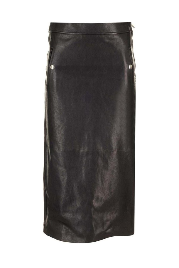 Alexander McQueen - 미디스커트 - 알렉산더 맥퀸 여성 스커트 Nappa leather midi skirt NB19