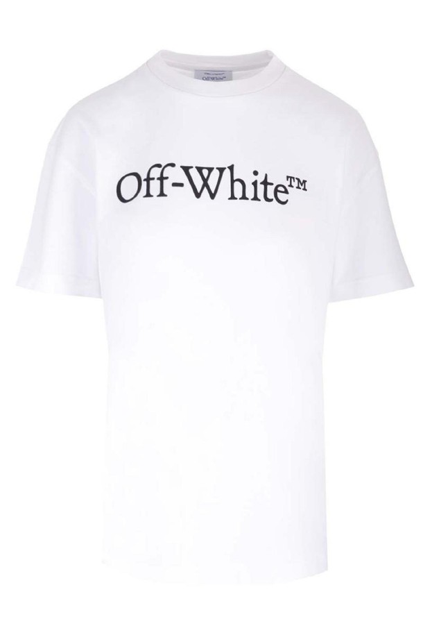 OFF-WHITE - 반소매 티셔츠 - 오프화이트 여성 티셔츠 Casual tee NB19