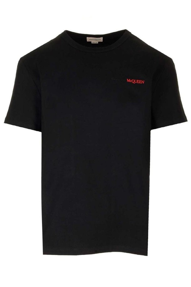 Alexander McQueen - 반팔티셔츠 - 알렉산더 맥퀸 남성 티셔츠 Black cotton T Shirt NB19