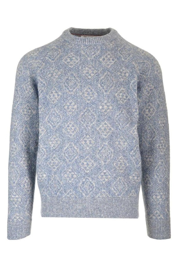 BRUNELLO CUCINELLI - 스웨터 - 브루넬로 쿠치넬리 남성 스웨터  Geometric  Jacquard sweater NB19