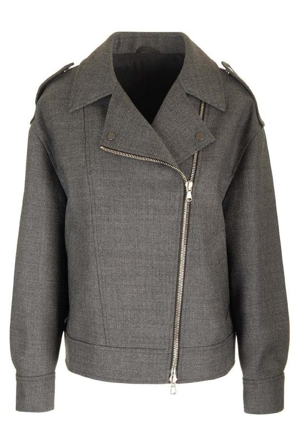 BRUNELLO CUCINELLI - 자켓 - 브루넬로 쿠치넬리 여성 자켓 Virgin wool biker jacket NB19