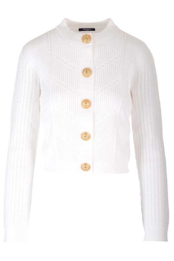 BALMAIN - 스웨터 - 발망 여성 니트 스웨터 Short knitted cardigan NB19