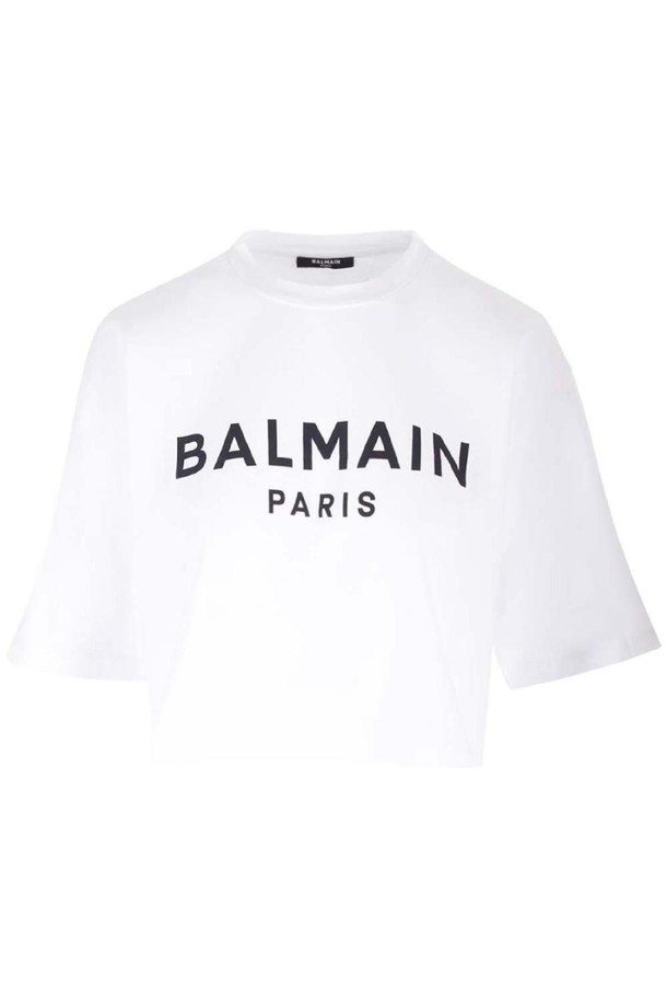 BALMAIN - 반소매 티셔츠 - 발망 여성 티셔츠 T Shirt with Balmain Paris print NB19