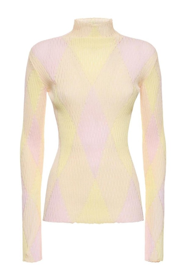 BURBERRY - 스웨터 - 버버리 여성 터틀넥 Cotton   silk knit sweater NB01