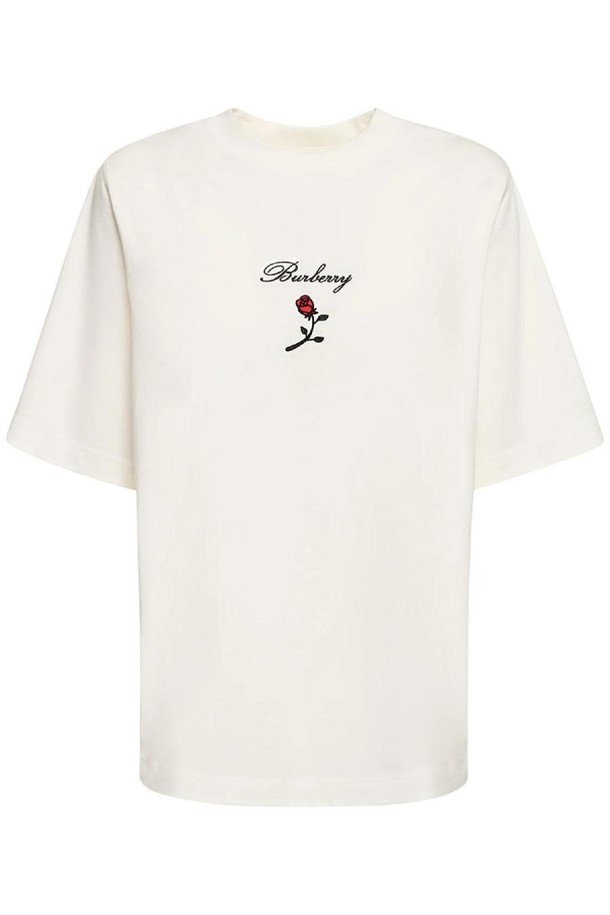 BURBERRY - 반소매 티셔츠 - 버버리 여성 티셔츠 Logo short sleeve jersey t shirt NB01