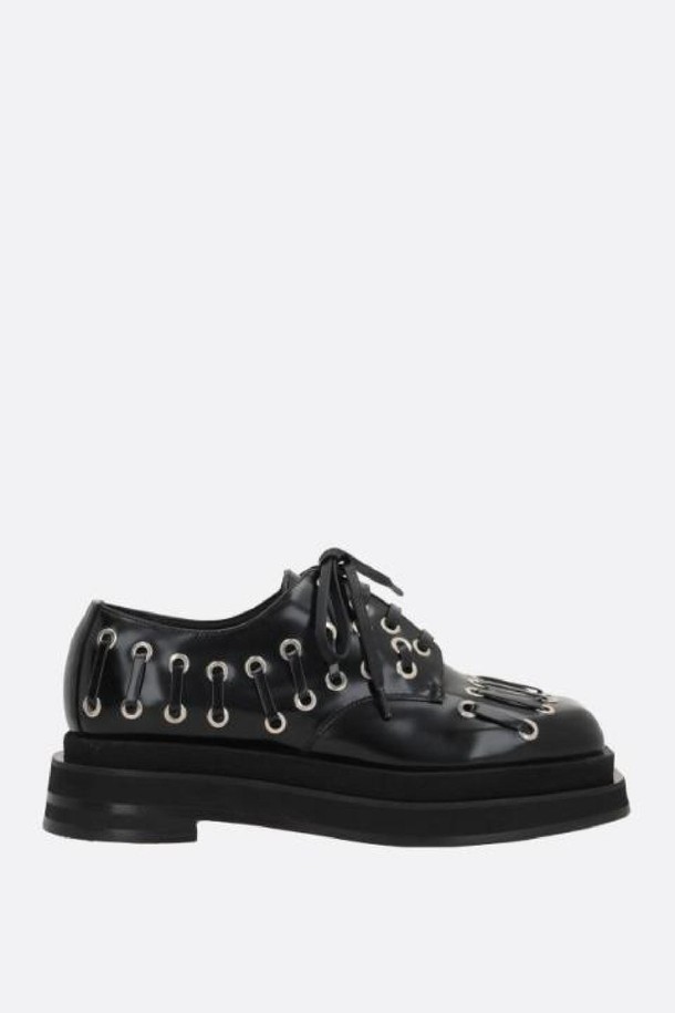 SIMONE ROCHA - 플랫 - 시몬 로샤 여성 더비슈즈 Heart Toe polished leather flatform derby shoes NB26