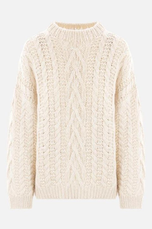 BRUNELLO CUCINELLI - 스웨터 - 브루넬로 쿠치넬리 여성 니트 스웨터 wool and cashmere cable knit sweater NB26