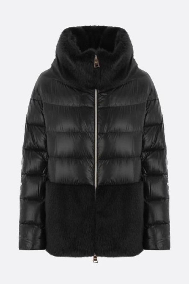 HERNO - 점퍼 - 에르노 여성 패딩 ultralight nylon and faux fur down jacket NB26