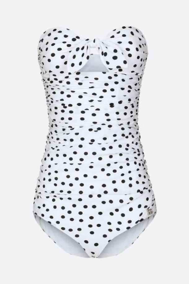 DOLCE & GABBANA - 스윔웨어 - 돌체앤가바나 여성 수영복 polka dot print lycra strapless one piece swimsuit NB26