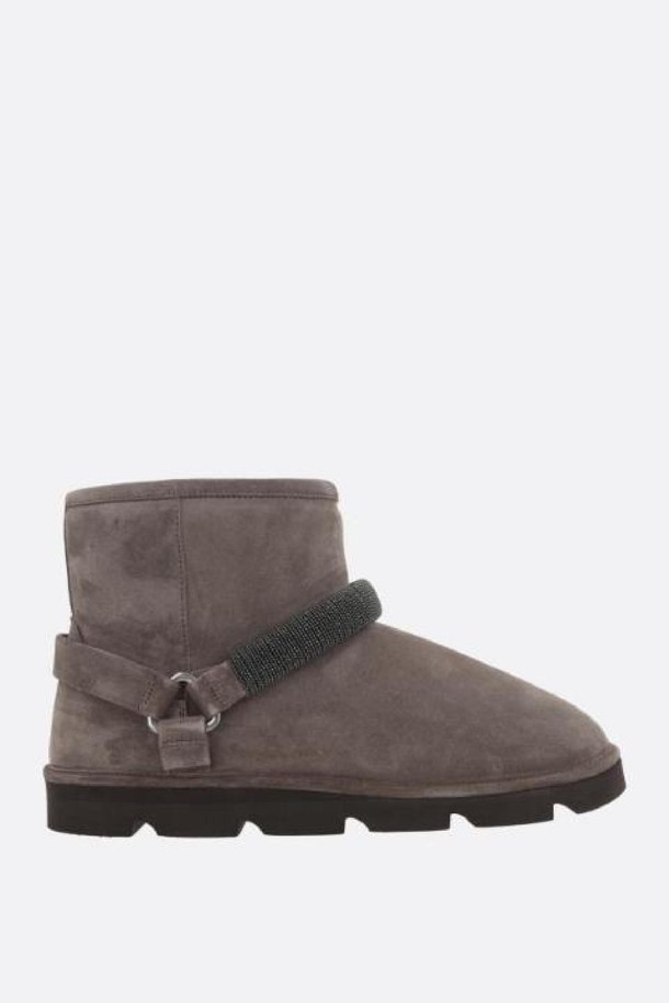 BRUNELLO CUCINELLI - 부츠/워커 - 브루넬로 쿠치넬리 여성 부츠 suede ankle boots with Shiny Strap NB26