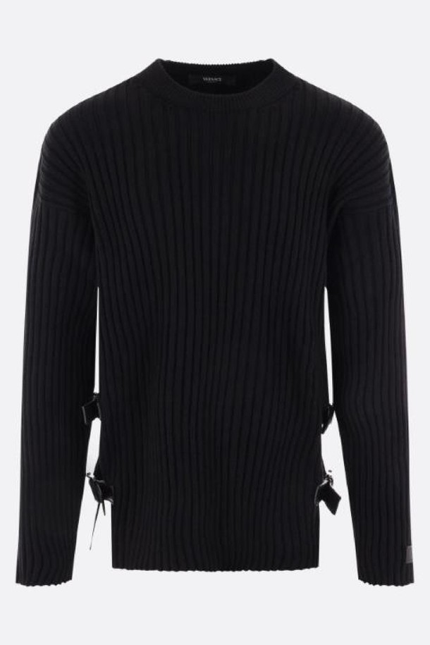 VERSACE - 스웨터 - 베르사체 남성 니트 스웨터 wool pullover with belts NB26