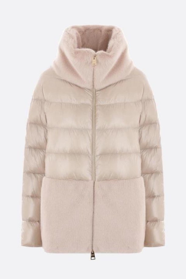 HERNO - 점퍼 - 에르노 여성 패딩 ultralight nylon and faux fur down jacket NB26