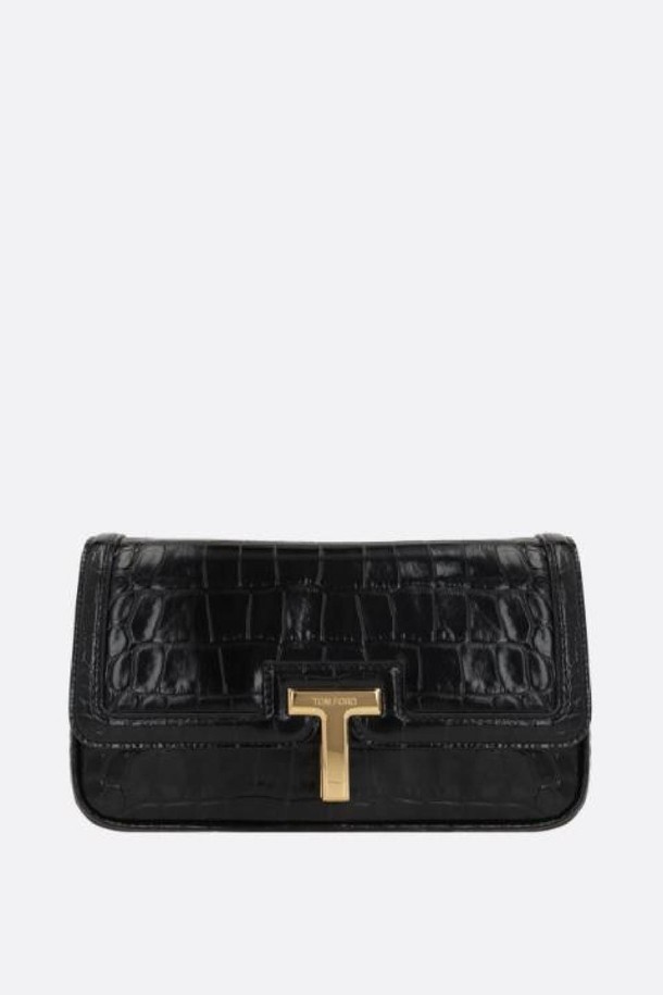 TOM FORD - 숄더백 - 톰포드 여성 숄더백 T shoulder bag in crocodile embossed leather NB26