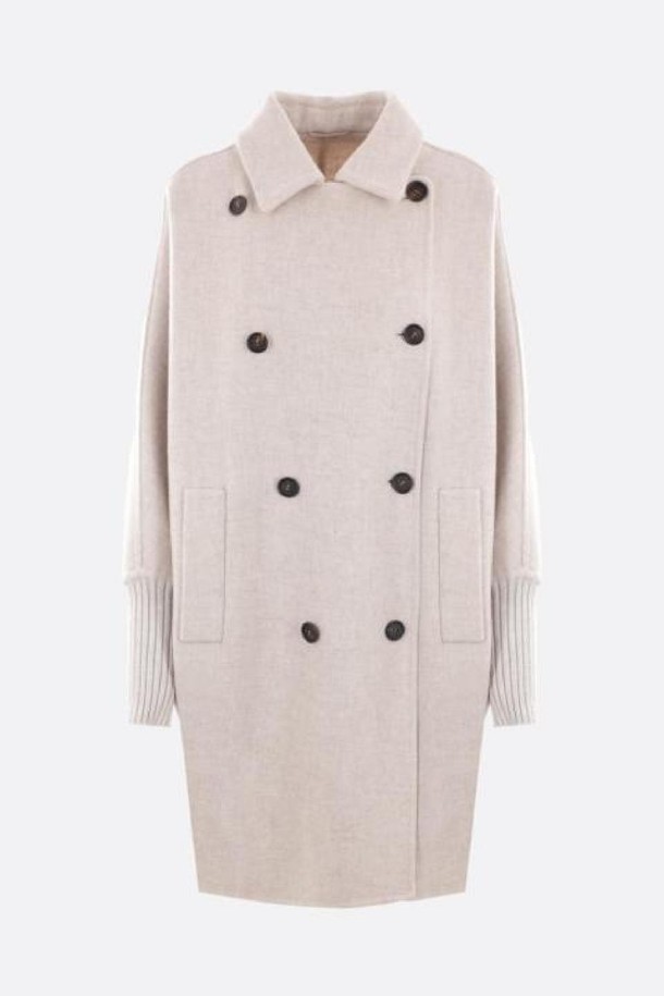 BRUNELLO CUCINELLI - 코트 - 브루넬로 쿠치넬리 여성 코트 double breasted cashmere coat NB26