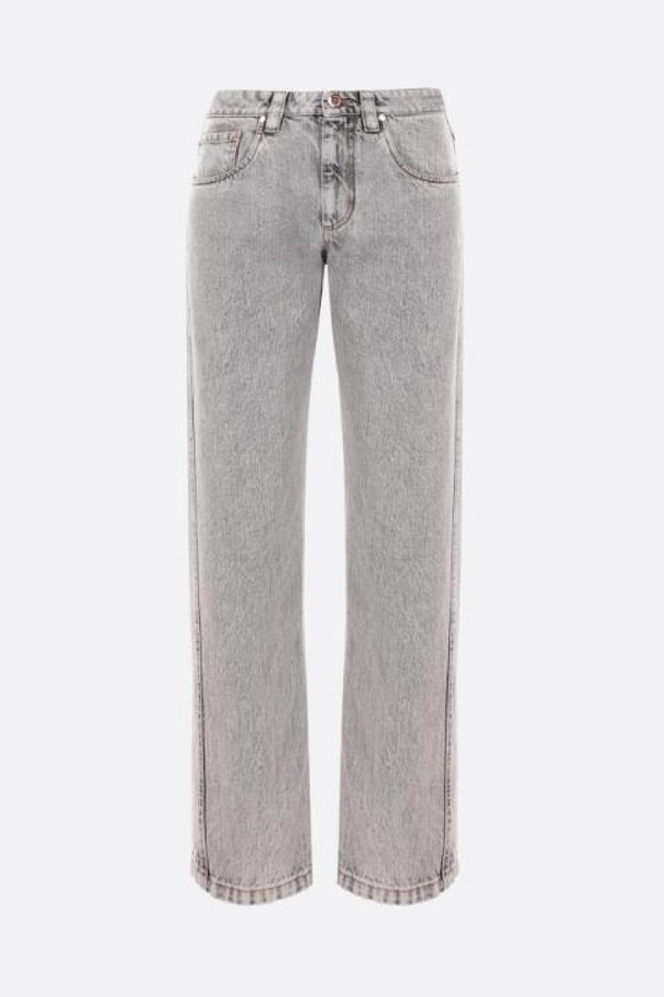 BRUNELLO CUCINELLI - 데님 - 브루넬로 쿠치넬리 여성 청바지 denim straight leg jeans with Shiny Bartack NB26