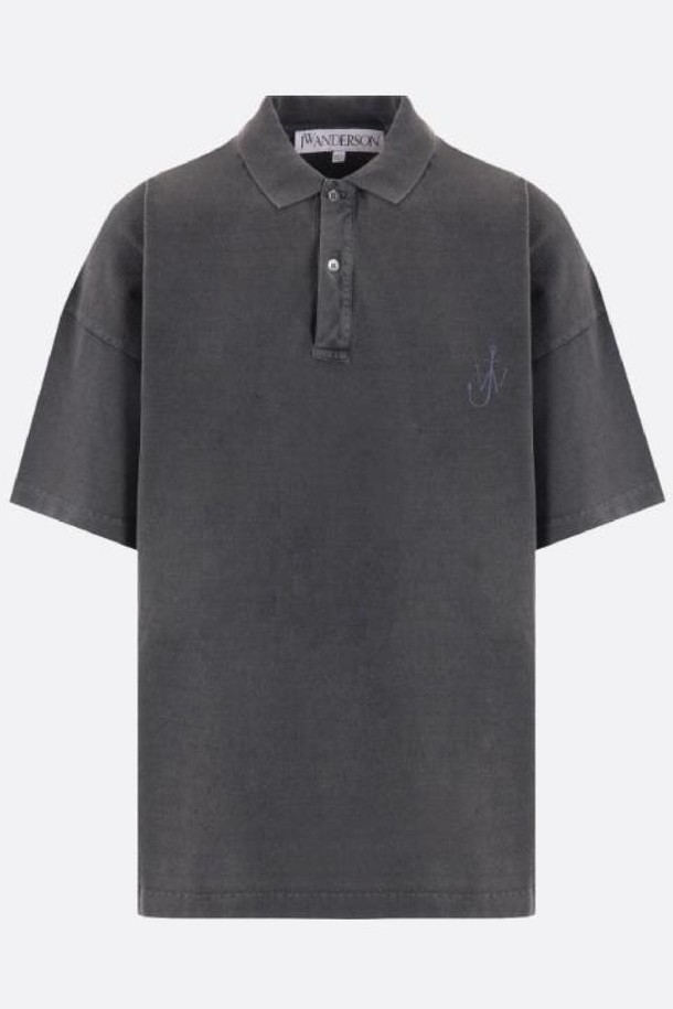 JW ANDERSON - 반팔티셔츠 - JW앤더슨 남성 폴로티 logo embroidered piquet oversized polo shirt NB26