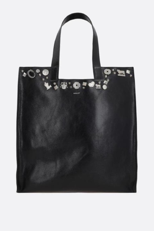 BALLY - 토트백 - 발리 여성 토트백 Easy Bally shyny leather tote bag with studs NB26