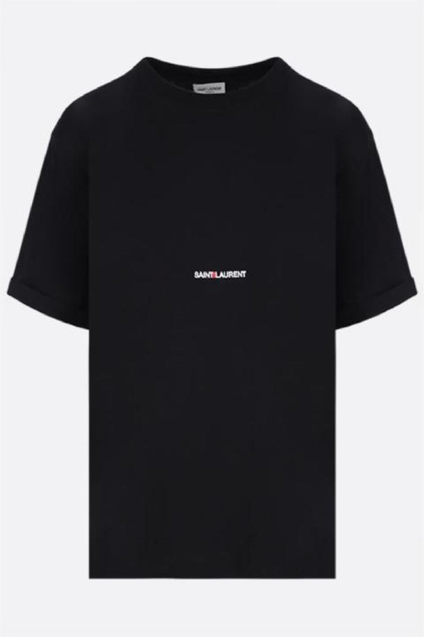 SAINT LAURENT - 반소매 티셔츠 - 생로랑 여성 티셔츠 Saint Laurent print cotton t shirt NB26