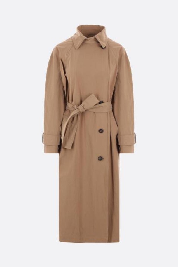 BRUNELLO CUCINELLI - 코트 - 브루넬로 쿠치넬리 여성 트렌치코트 techno canvas trench coat with Shiny Cuff Details NB26