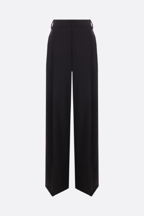 BRUNELLO CUCINELLI - 롱/미디팬츠 - 브루넬로 쿠치넬리 여성 바지 wide leg stretch wool trousers with monili NB26