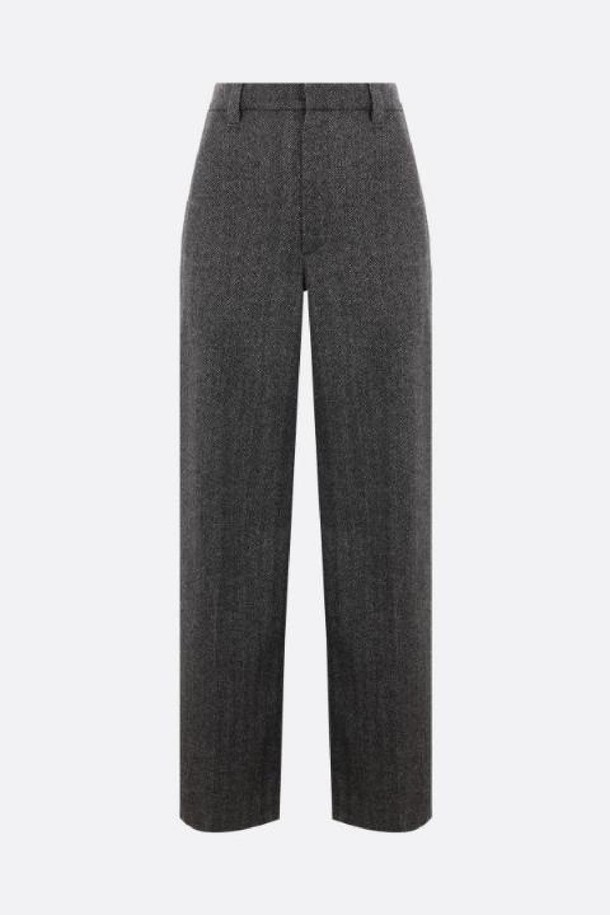 BRUNELLO CUCINELLI - 롱/미디팬츠 - 브루넬로 쿠치넬리 여성 바지 wide leg herringbone wool blend trousers NB26