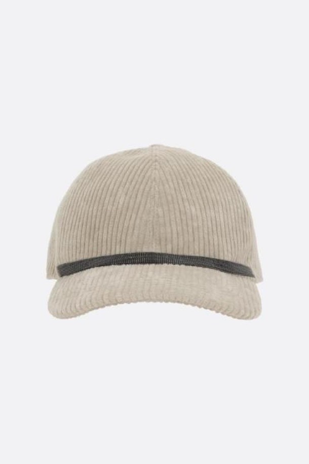 BRUNELLO CUCINELLI - 모자 - 브루넬로 쿠치넬리 여성 모자 corduroy baseball cap with Shiny Band NB26