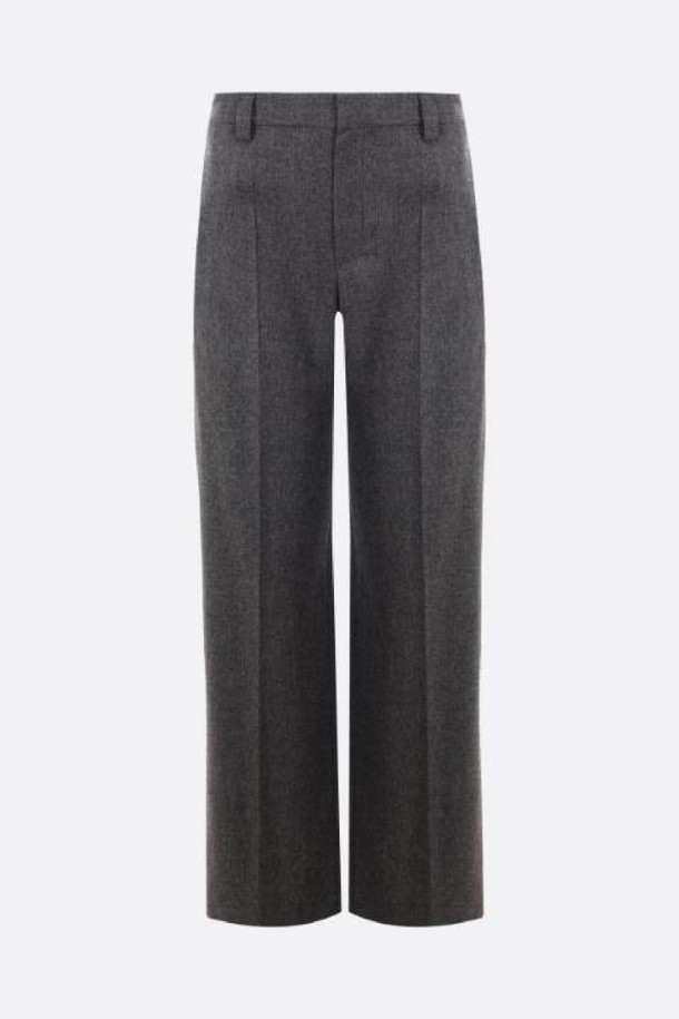 BRUNELLO CUCINELLI - 롱/미디팬츠 - 브루넬로 쿠치넬리 여성 바지 wide leg wool and cashmere trousers NB26