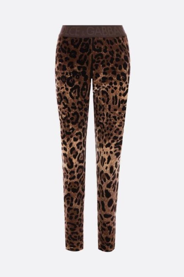 DOLCE & GABBANA - 롱/미디팬츠 - 돌체앤가바나 여성 레깅스 Leopard printed jacquard cenille leggings NB26