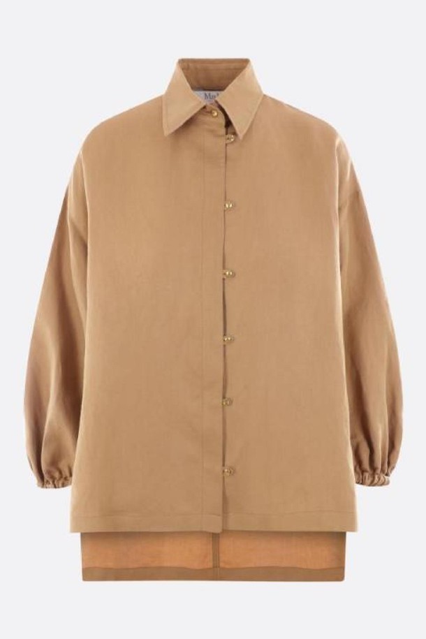 MAX MARA - 셔츠 - 막스마라 여성 셔츠 Rodeo linen and silk loose fit shirt NB26