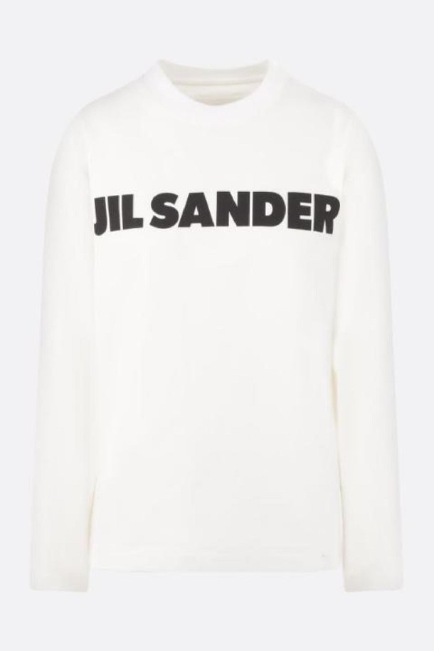 JIL SANDER - 반소매 티셔츠 - 질샌더 여성 티셔츠 logo printed cotton long sleeves t shirt NB26